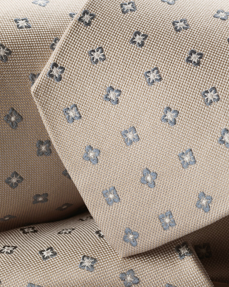 Silk Patterned Tie – Ivory  Zoom  details about product: Silk Patterned Tie – Ivory