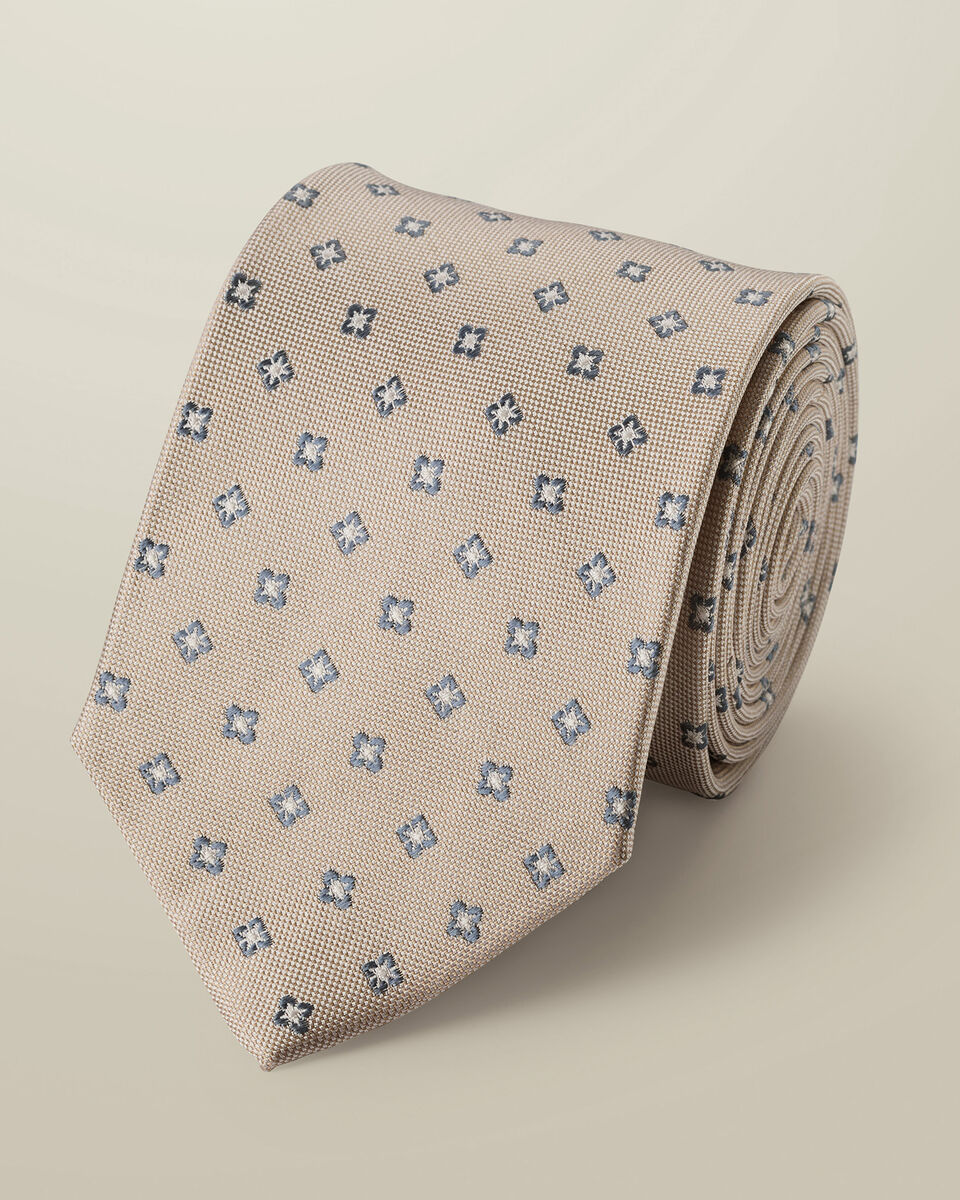 Silk Patterned Tie – Ivory  Zoom  details about product: Silk Patterned Tie – Ivory